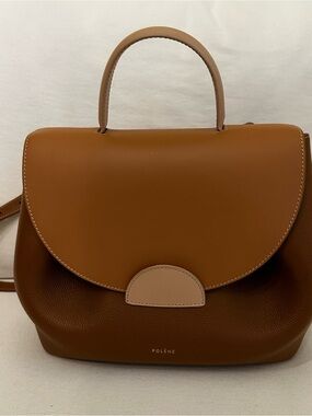 Polène Two-Tone Brown & Tan Leather Crossbody Bag